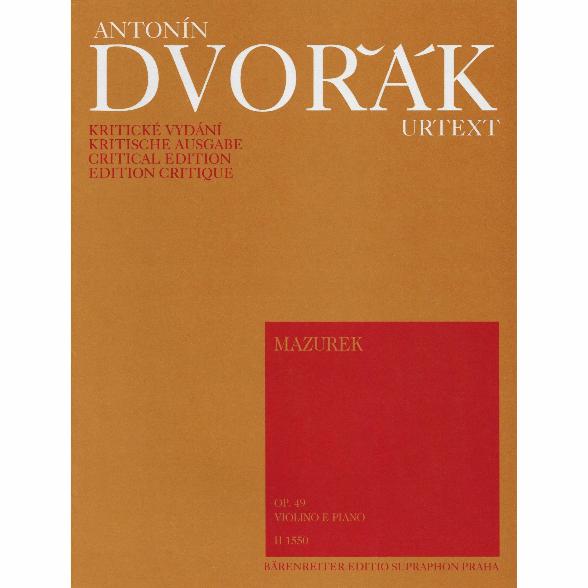 Dvorak -- Mazurka, Op. 49 for Violin and Piano