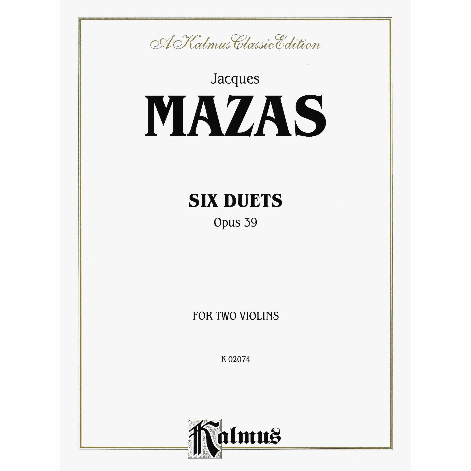 Mazas -- Six Duets, Op. 39 for Two Violins