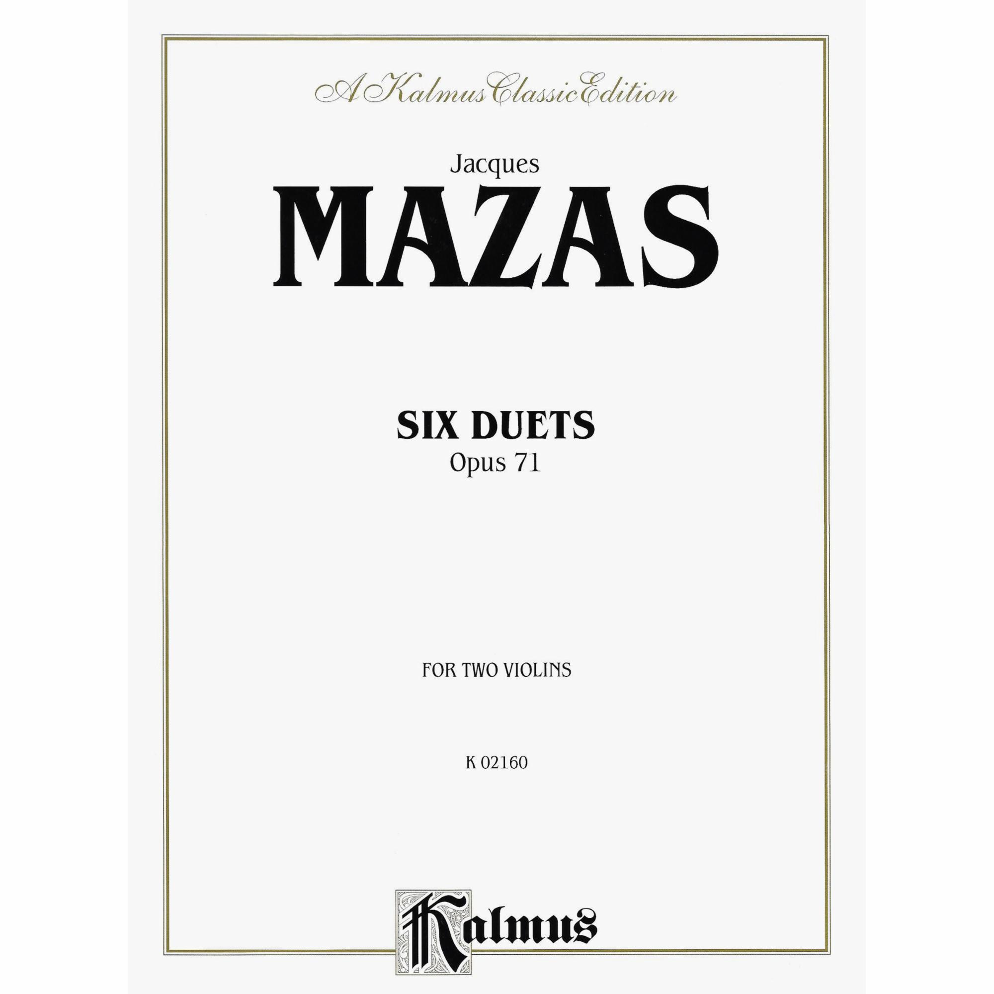Mazas -- Six Duets, Op. 71 for Two Violins