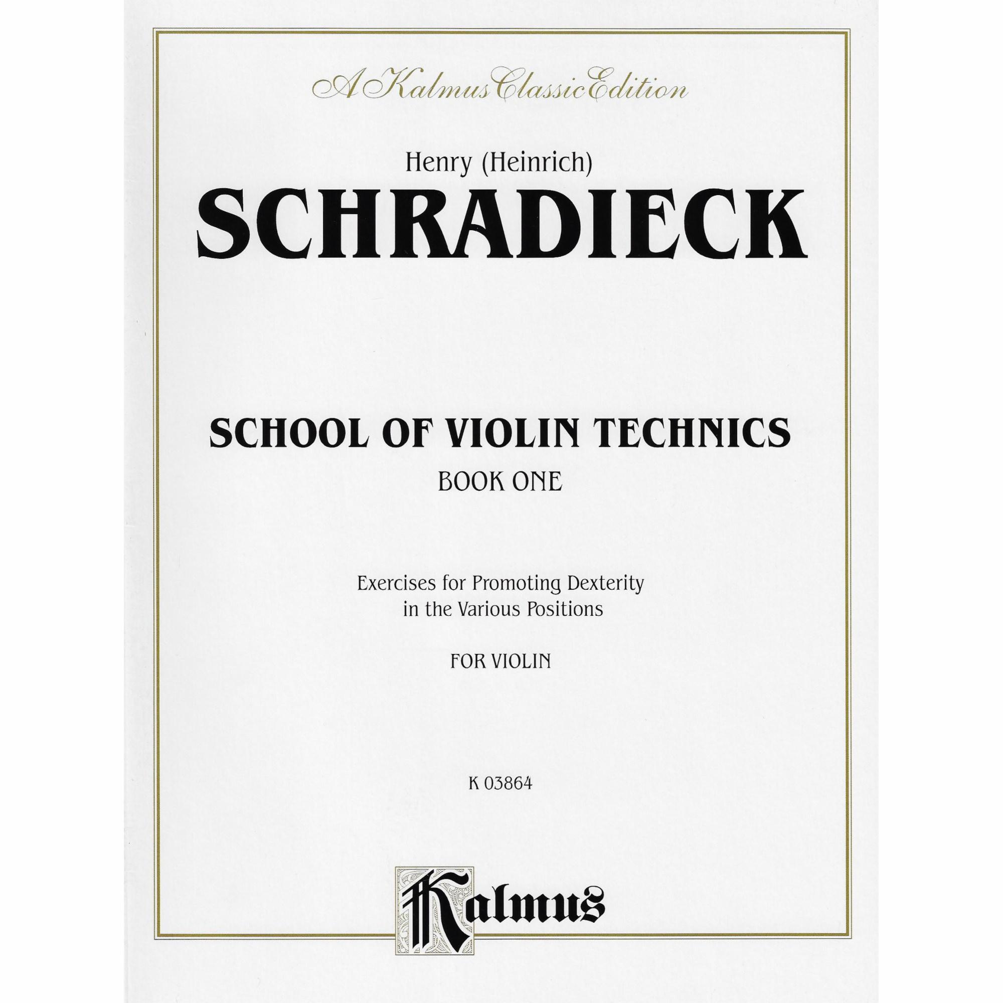 Schradieck -- School of Violin Technics, Book One