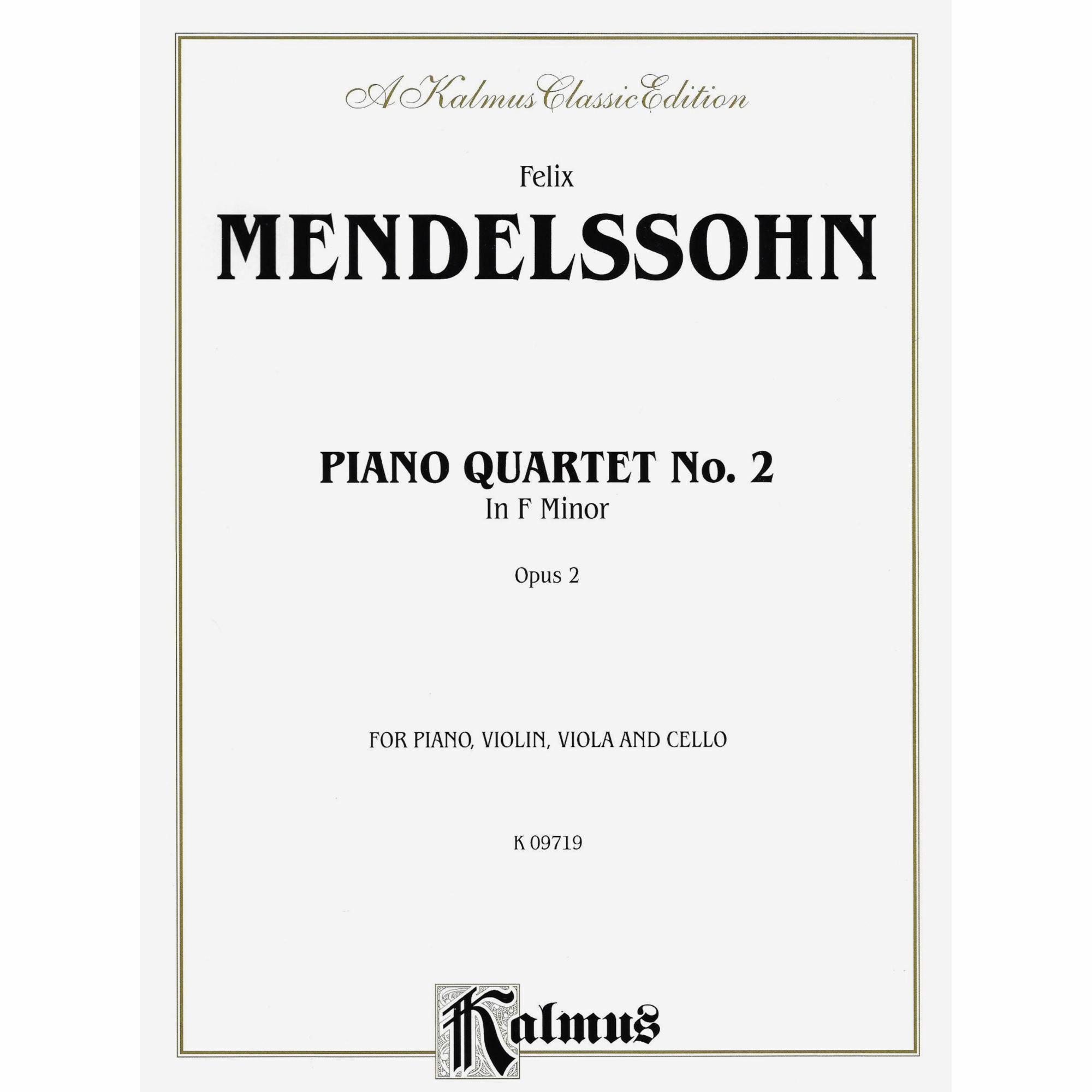 Mendelssohn -- Piano Quartet No. 2 in F Minor, Op. 2