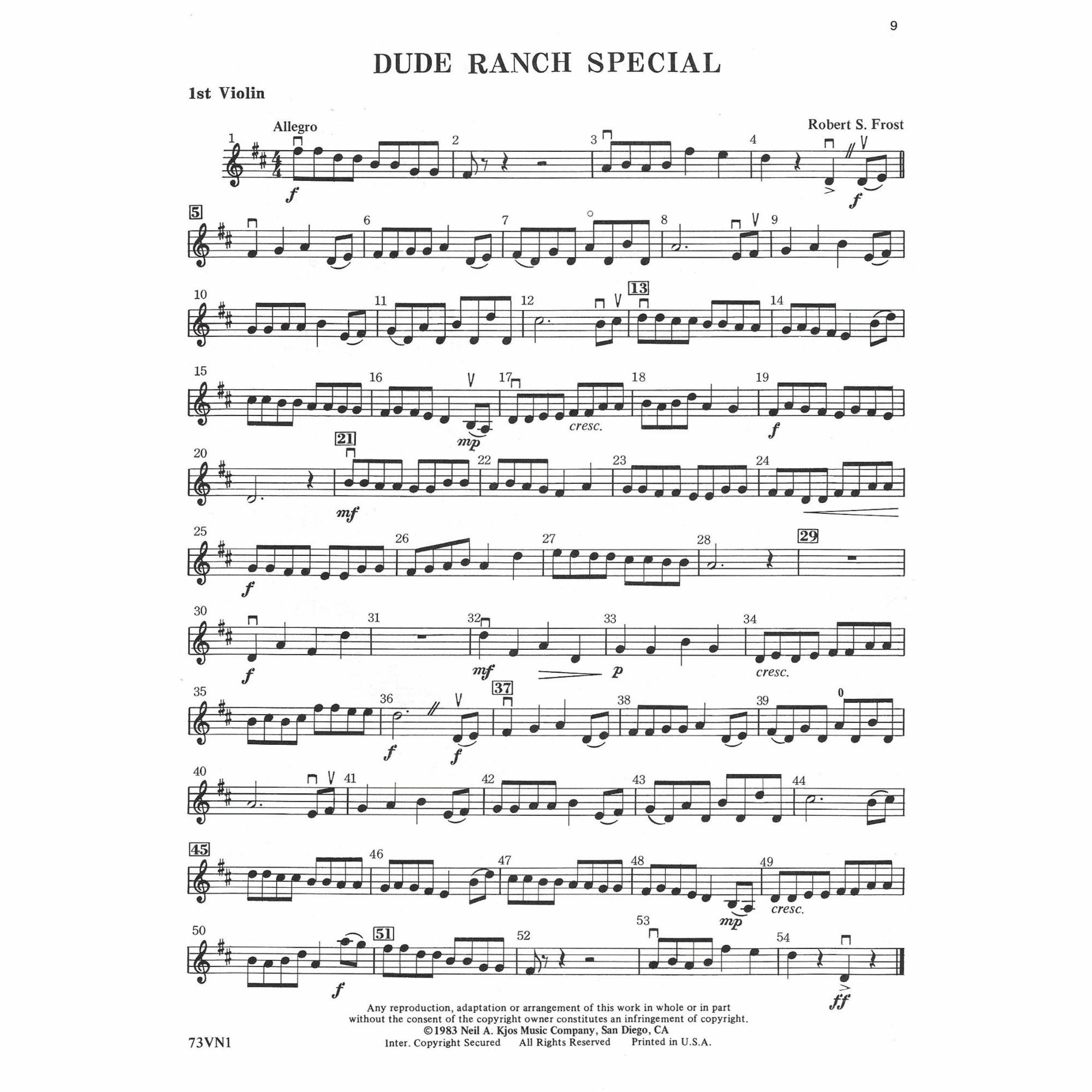 Sample: Violin 1 (Pg. 9)