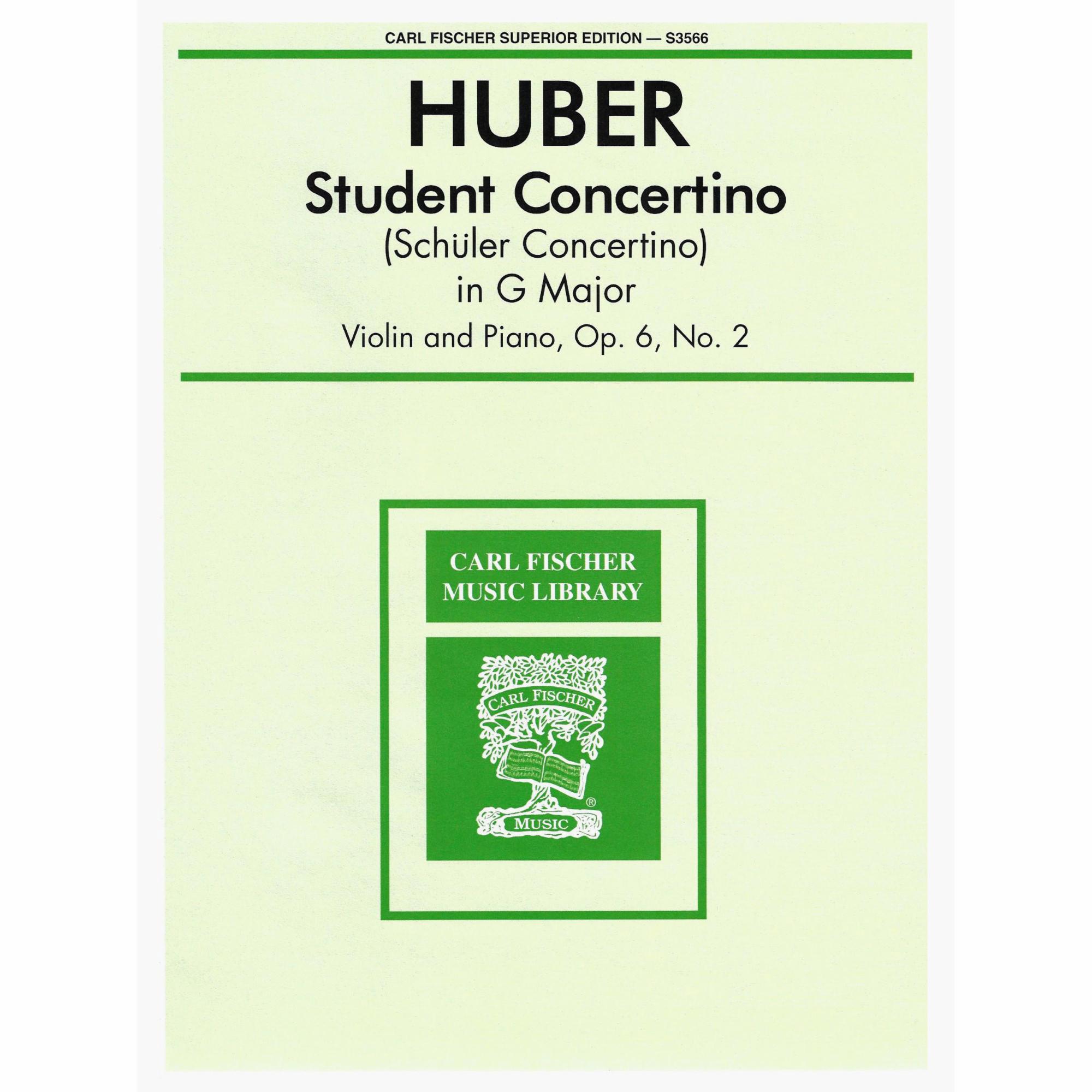 Huber -- Student Concertino in G Major, Op. 6, No. 2 for Violin and Piano