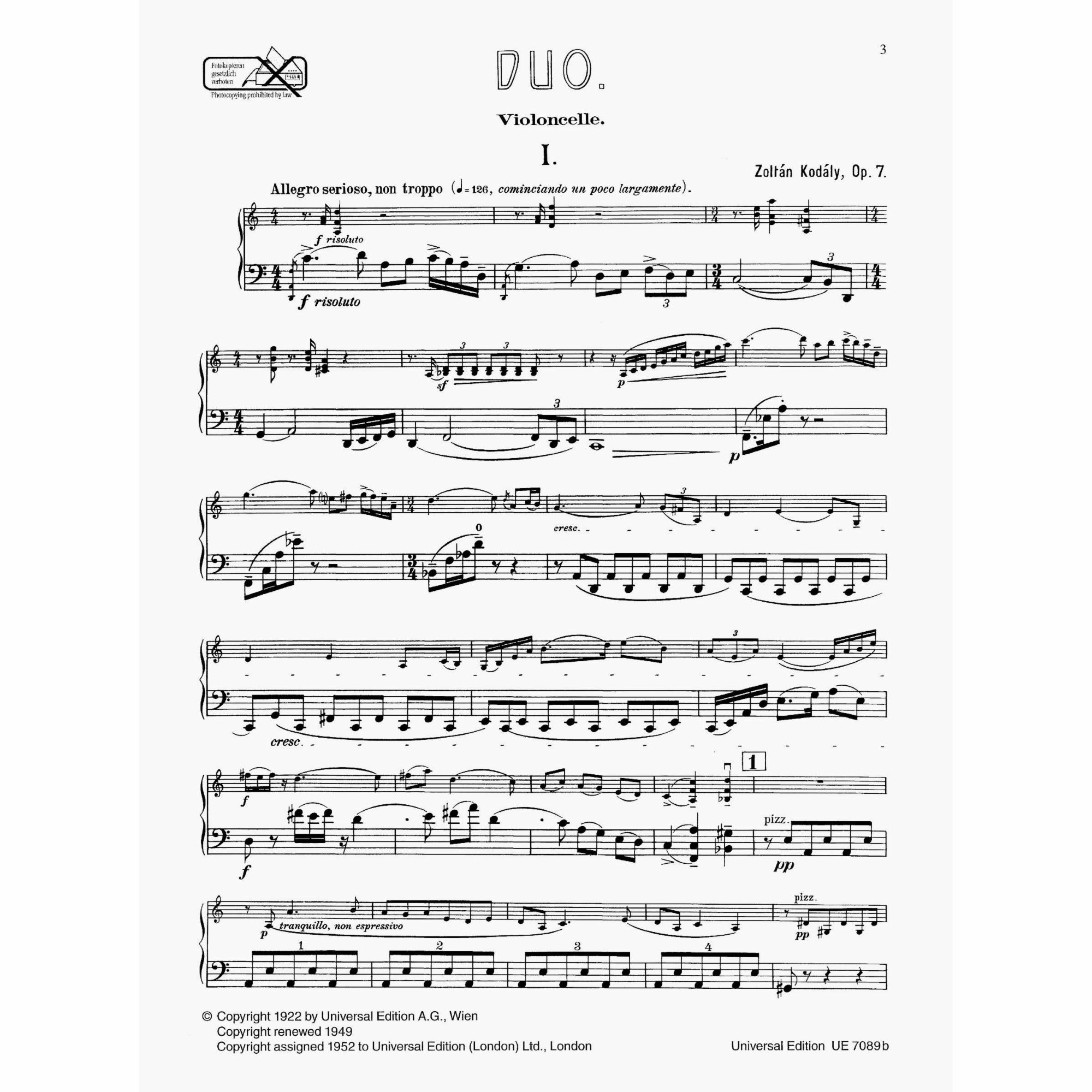 Sample: Cello Score (Pg. 3)