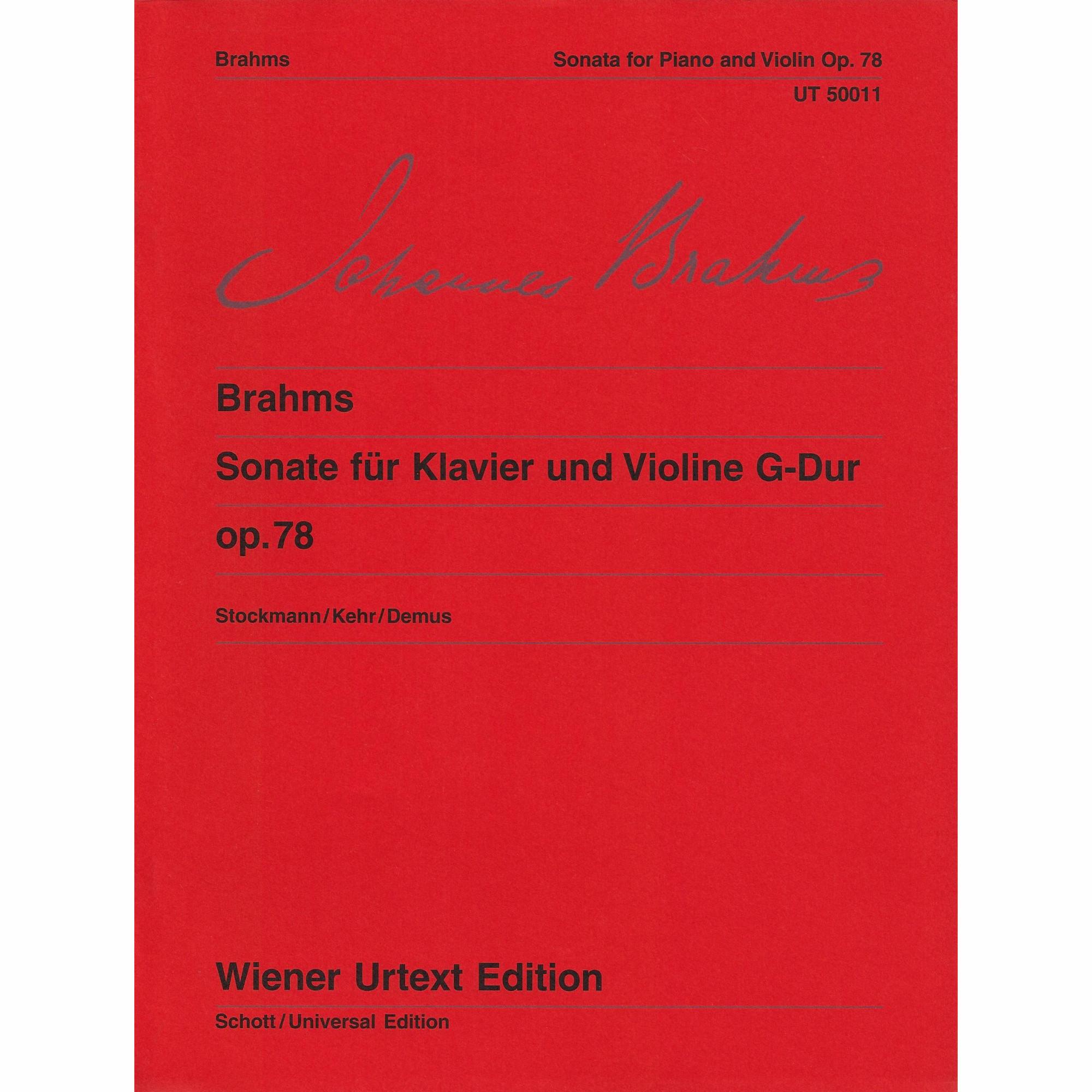 Brahms -- Sonata in G Major, Op. 78 for Violin and Piano
