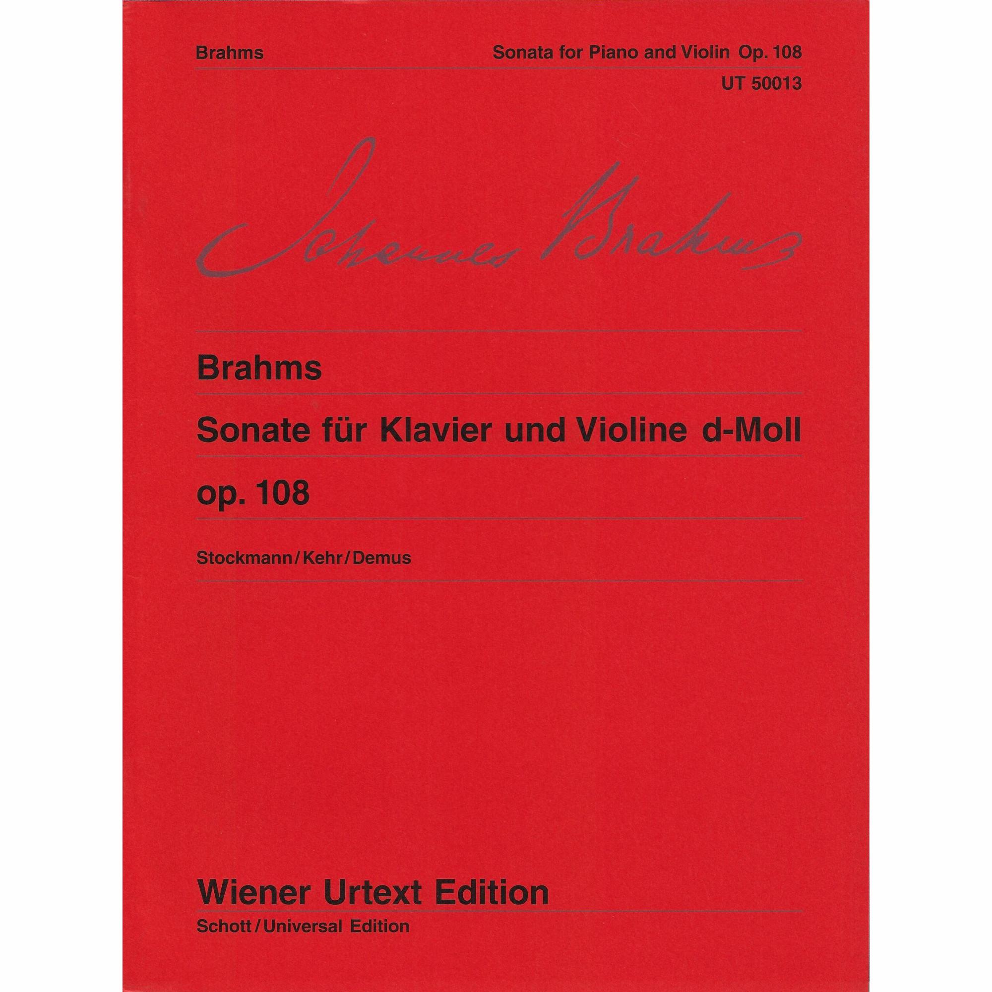 Brahms -- Sonata in D Minor, Op. 108 for Violin and Piano