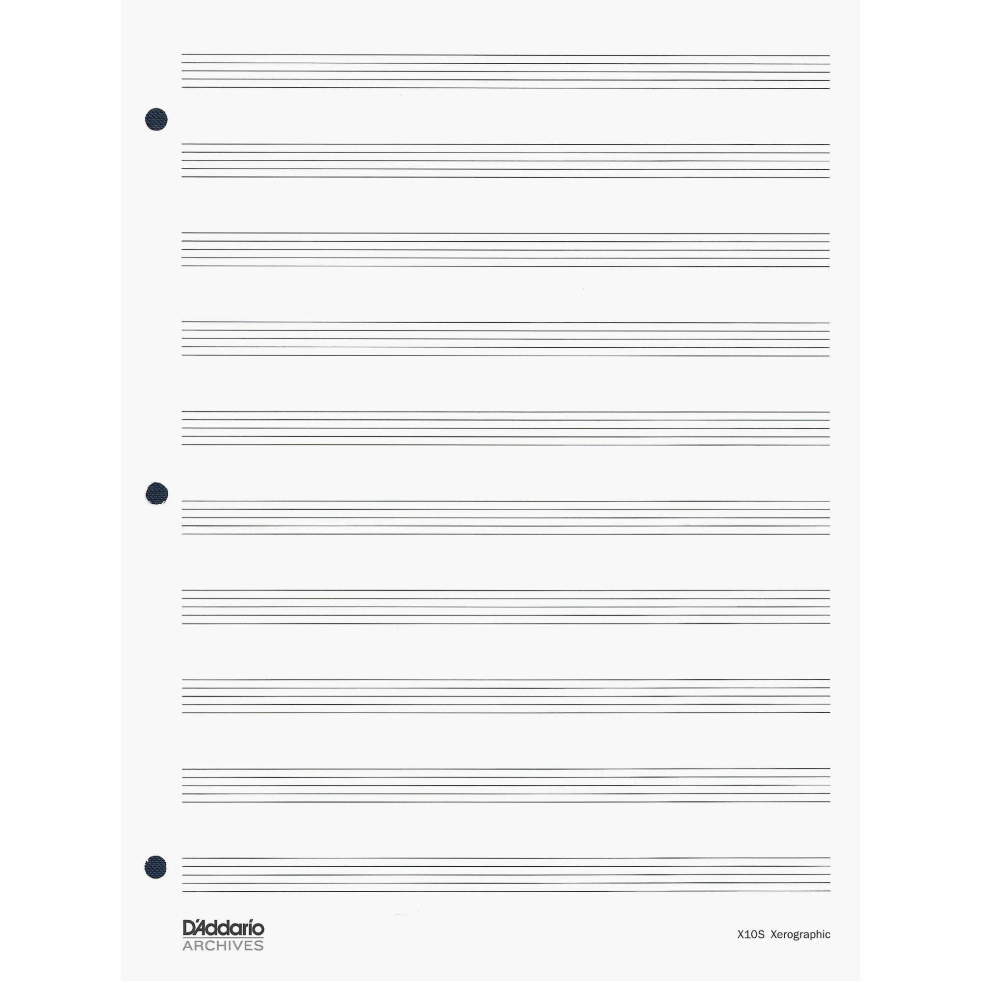 Archives Looseleaf Manuscript Paper (50 Pages, 10 Staves)