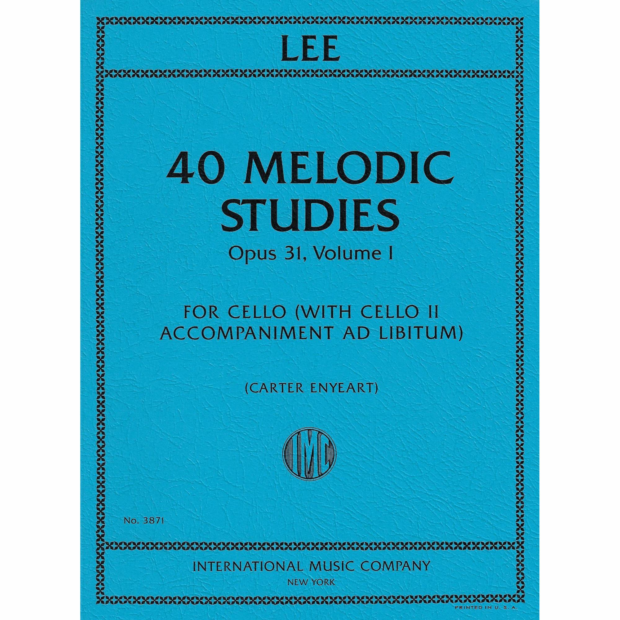 Lee - 40 Melodic Studies, Op. 31, Vol. I for Cello - Southwest Strings