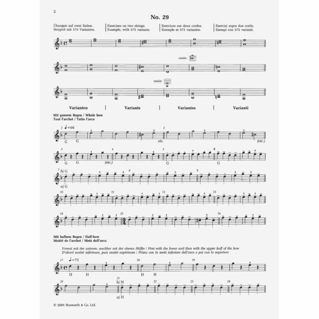 Sevcik - School of Bowing Technique, Op. 2, Parts 1-6 for Violin ...