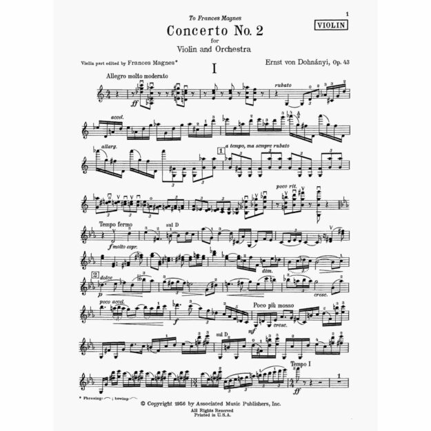 Dohnanyi - Concerto No. 2, Op. 43 for Violin and Piano - Southwest Strings