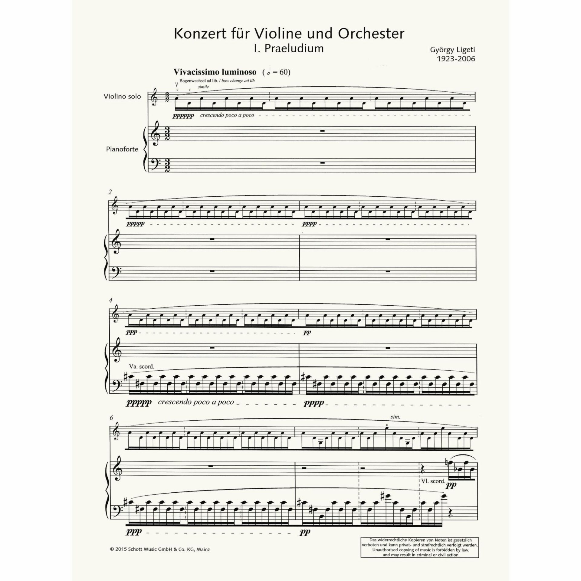 Ligeti - Concerto for Violin and Piano - Southwest Strings