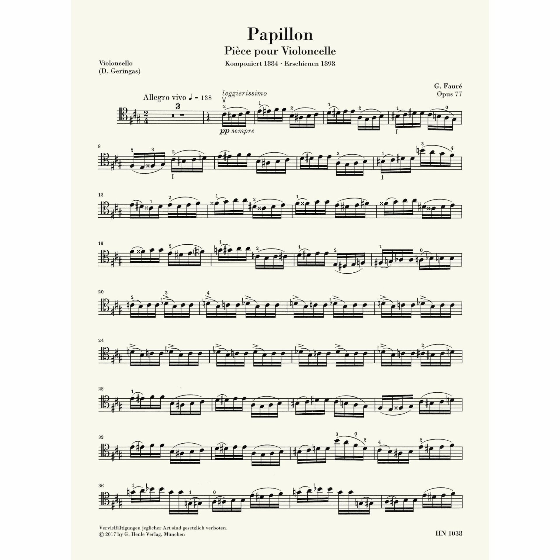 Sample: Marked Cello Part
