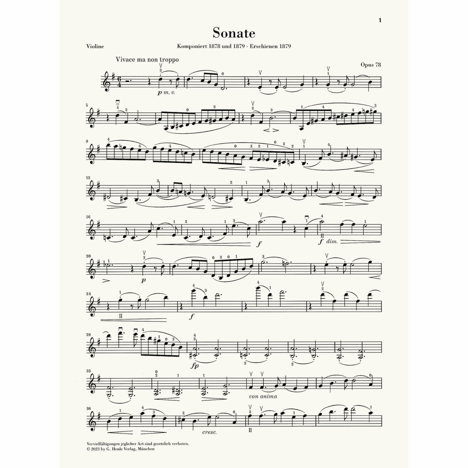 Sample: Marked Violin Part