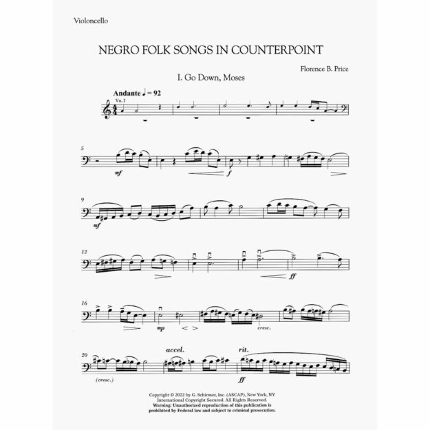 Price - Negro Folk Songs in Counterpoint - Southwest Strings