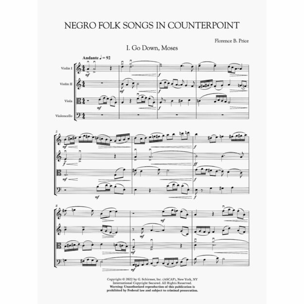 Price - Negro Folk Songs in Counterpoint - Southwest Strings