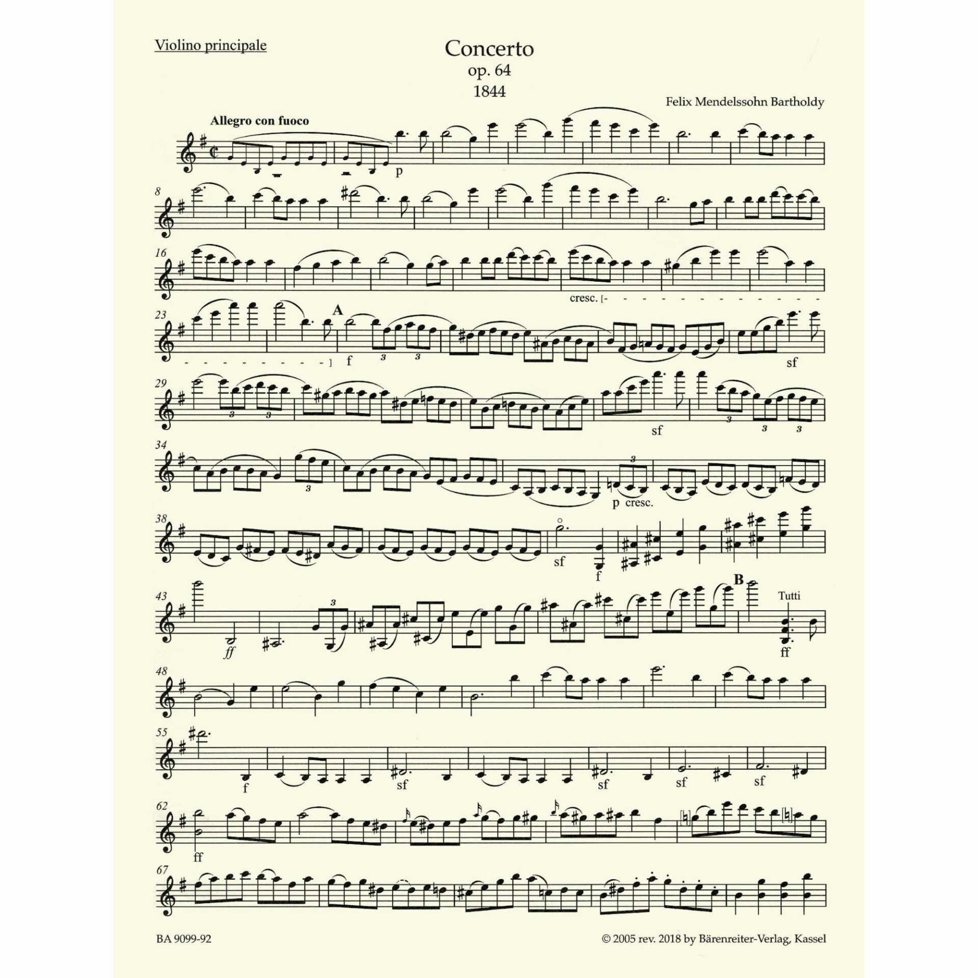 Mendelssohn - Concerto in E Minor, Op. 64 (1844 Version) for