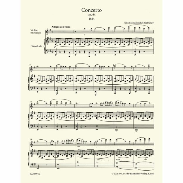 Mendelssohn - Concerto in E Minor, Op. 64 (1844 Version) for