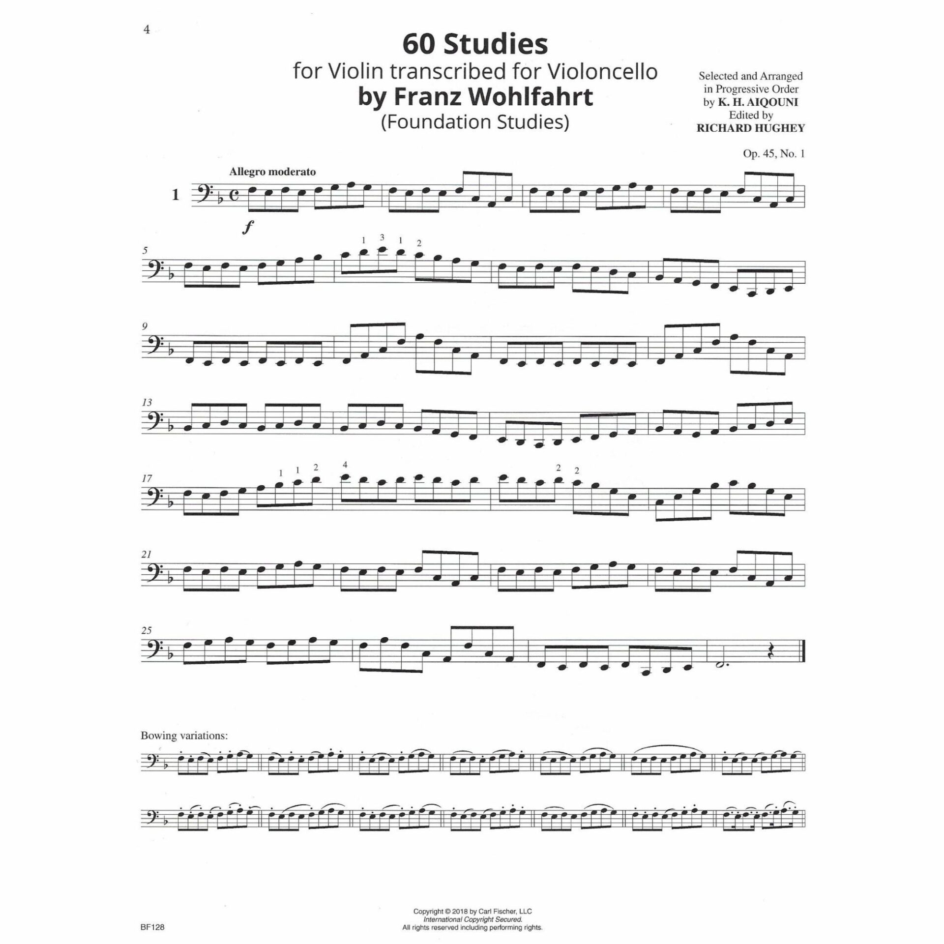 Wohlfahrt - 60 Foundation Studies for Cello - Southwest Strings