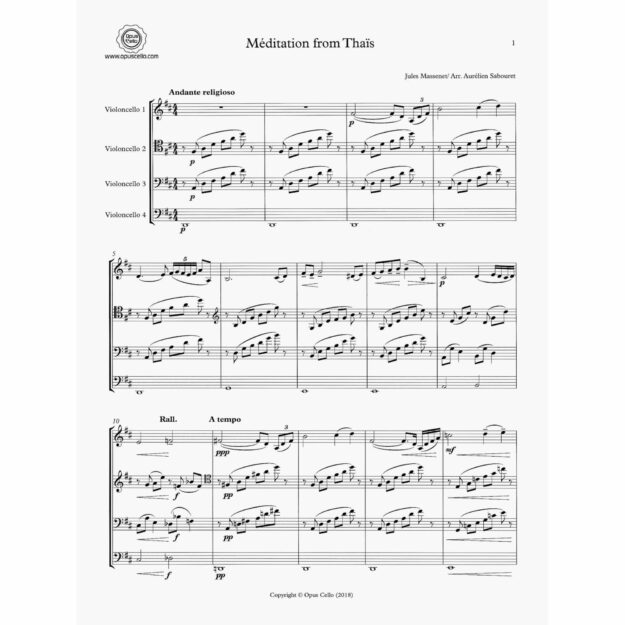 Massenet - Meditation from Thais for Four Cellos - Southwest Strings