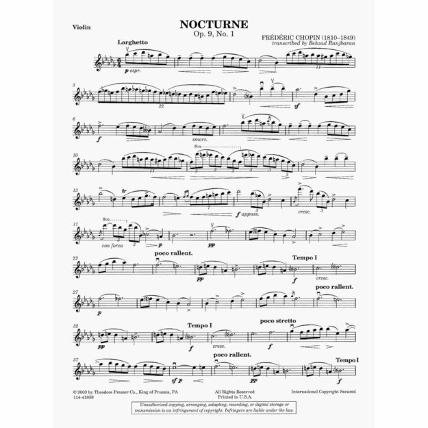 Chopin/Saint-Saëns/Liszt ピアノ協奏曲：３冊おまとめ Chopin - Three Transcriptions for Violin and Piano - Southwest Strings