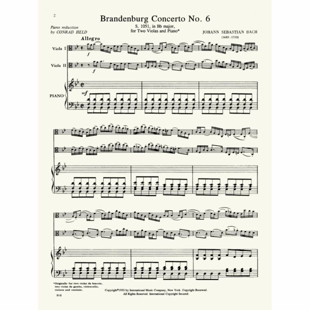 Bach - Brandenburg Concerto No. 6 in B-flat Major, S. 1051 for Two