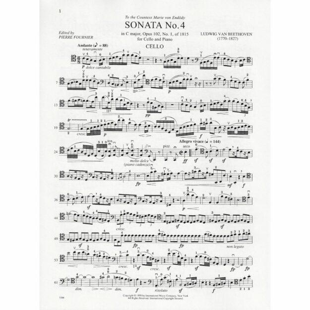 Beethoven - Sonata No. 4 in C Major, Op. 102, No. 1 for Cello and