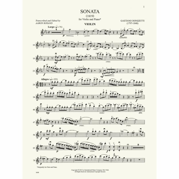 Donizetti - Sonata for Violin and Piano - Southwest Strings