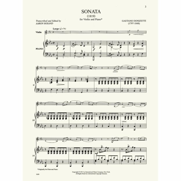 Donizetti - Sonata for Violin and Piano - Southwest Strings