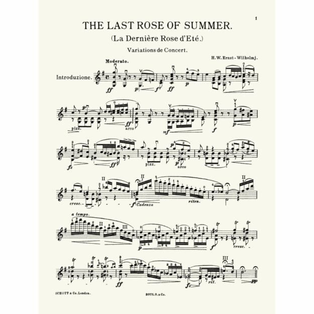 Ernst - Variations on the Last Rose of Summer for Solo Violin