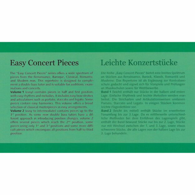 Easy Concert Pieces, Vols. 1-3 for Bass and Piano - Southwest Strings