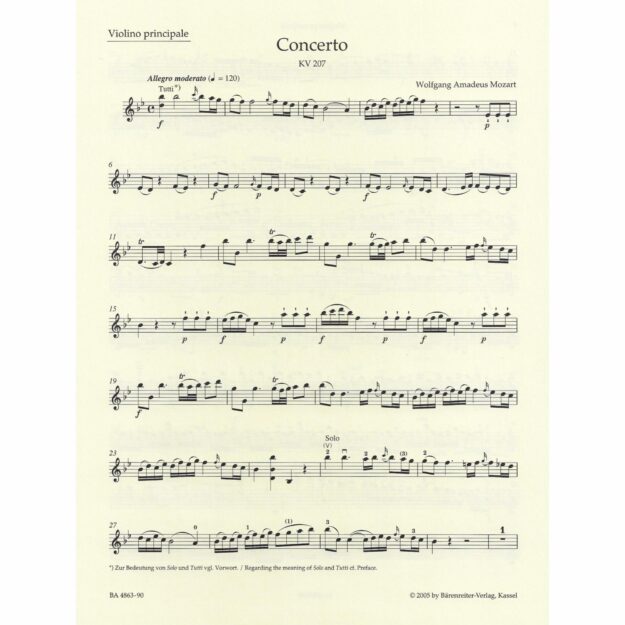 Mozart - Concerto No. 1 in B-flat Major, K. 207 for Violin and