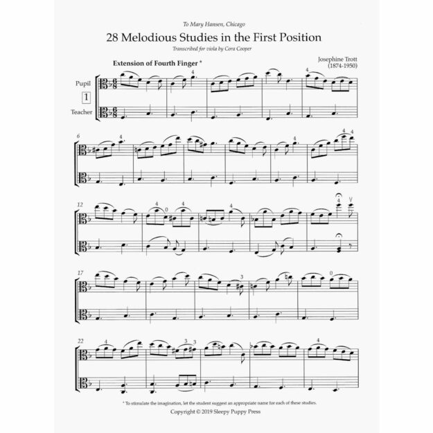 Trott - 28 Melodious Studies in the First Position for Two Violas ...